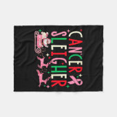 Breast Cancer Christmas Nk Ribbon Santa Sleigh Rei Fleecedecke (Vorderseite (Horizontal))