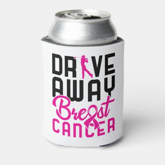 Breast Cancer Golfspielen Golf Golfer entfernen Dosenkühler (Kanne Rückseite)