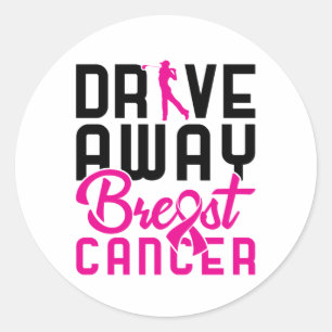 Breast Cancer Golfspielen Golf Golfer entfernen Runder Aufkleber