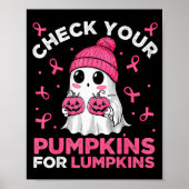 Breast Cancer Halloween Boo Ghost Check Your Pumpk Poster (Vorne)