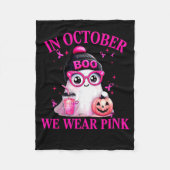 Breast Cancer Halloween Women In October We Wear N Fleecedecke (Vorderseite)