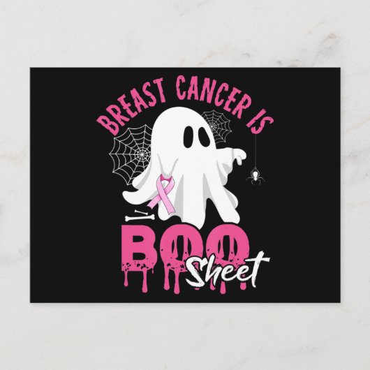 Breast Cancer Is Boo Sheet Halloween Breast Cancer Postkarte (Vorderseite)