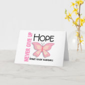 Breast Cancer Never Give Up Hope Butterfly 4.1 Karte (Gelbe Blume)