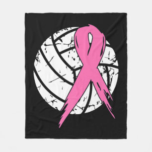 Breast Cancer Pink Ribbon Volleyball Awareness Cos Fleecedecke