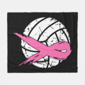 Breast Cancer Pink Ribbon Volleyball Awareness Cos Fleecedecke (Vorderseite (Horizontal))