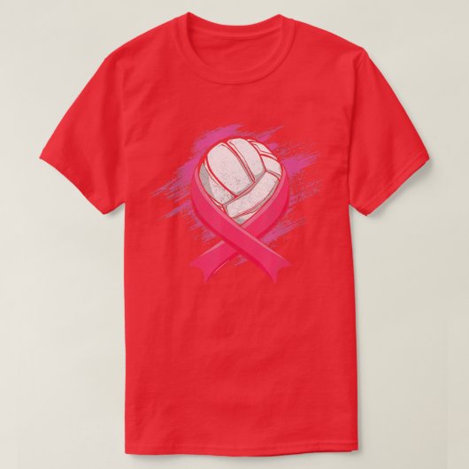 Breast Cancer Pink Ribbon Volleyball Awareness Cos T-Shirt (Design vorne)