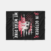 Breast Cancer Shirt For Women In October We Wear N Fleecedecke (Vorderseite (Horizontal))