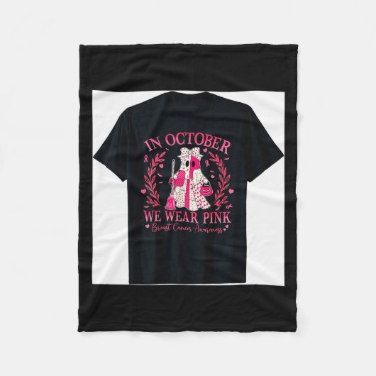 Breast Cancer Shirt For Women In October We Wear N Fleecedecke (Vorderseite)