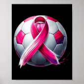Breast Cancer Soccer Ball Nk Ribbon Kick For A Poster (Vorne)