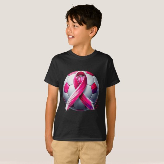 Breast Cancer Soccer Ball Nk Ribbon Kick For A T-Shirt (Vorne ganz)