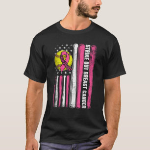 Breast Cancer Softball American Flag ausklammern T-Shirt