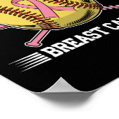 Breast Cancer Softball Kämpfen Bewusstsein für Bru Poster (Ecke)