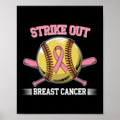 Breast Cancer Softball Kämpfen Bewusstsein für Bru Poster (Vorne)