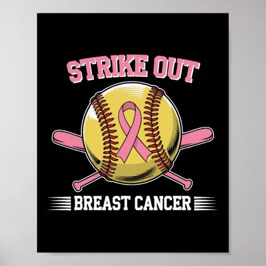 Breast Cancer Softball Kämpfen Bewusstsein für Bru Poster (Vorne)
