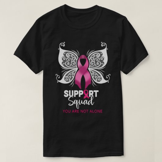 Breast cancer Support Squad pink ribbon with butt T-Shirt (Design vorne)
