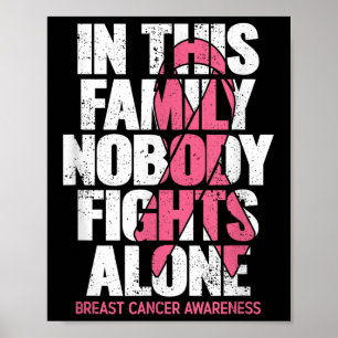 Breast Cancer Support Vintage Family Breast Cancer Poster