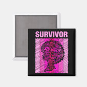Breast Cancer Survivor African American Woman Nk A Magnet (Vorderseite/Rückseite)