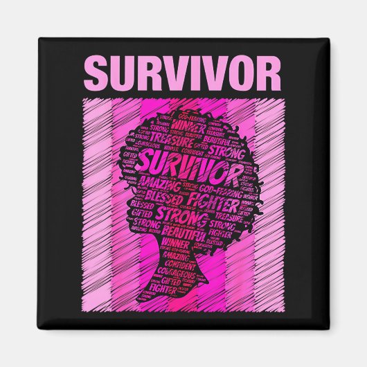 Breast Cancer Survivor African American Woman Nk A Magnet (Vorne)