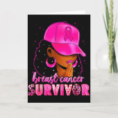 Breast Cancer Survivor Black Women Afro African Ch Karte (Vorderseite)