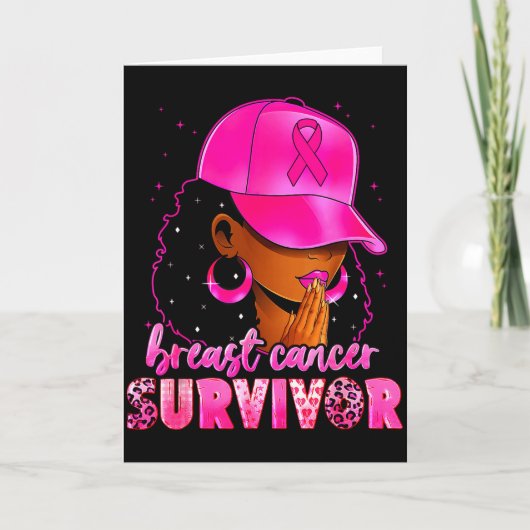 Breast Cancer Survivor Black Women Afro African Ch Karte (Vorderseite)