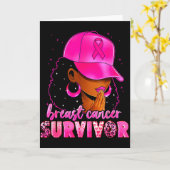 Breast Cancer Survivor Black Women Afro African Ch Karte (Gelbe Blume)