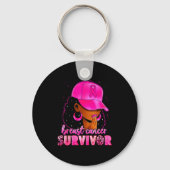 Breast Cancer Survivor Black Women Afro African Ch Schlüsselanhänger (Vorderseite)