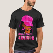 Breast Cancer Survivor Black Women Afro African Ch T-Shirt (Vorderseite)
