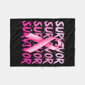 Breast Cancer Survivor Nk Ribbon Breast Cancer Awa Fleecedecke (Vorderseite (Horizontal))