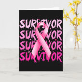 Breast Cancer Survivor Nk Ribbon Breast Cancer Awa Karte (Gelbe Blume)