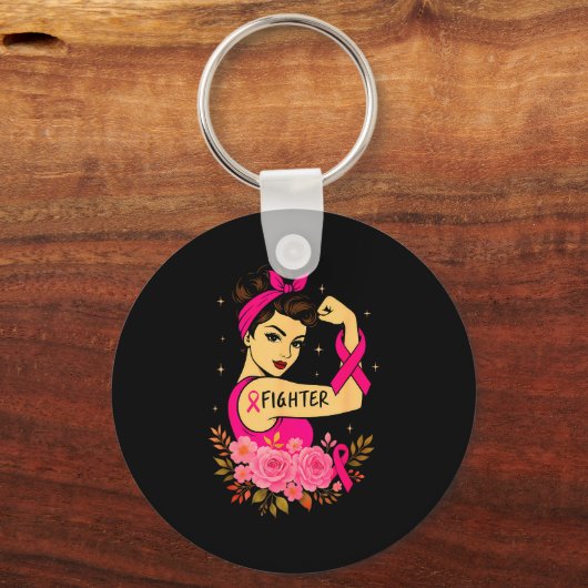 Breast Cancer Survivor Rosie Riveter Nk Awareness Schlüsselanhänger (Vorderseite)