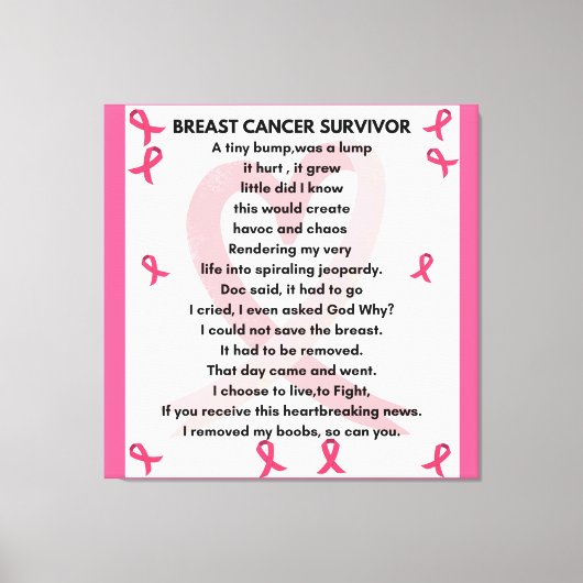 BREAST CANCER ÜBERLEBENSLAGE Kunst, Kultur Leinwanddruck (Vorderseite)
