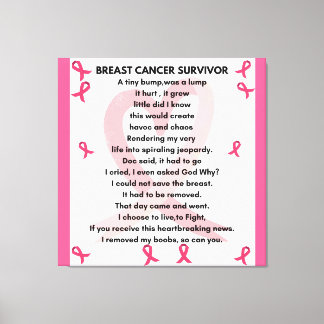 BREAST CANCER ÜBERLEBENSLAGE Kunst, Kultur Leinwanddruck