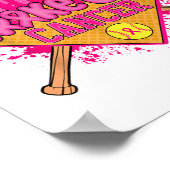Breast Cancer Warrior Softball Tropfen Hom ausschl Poster (Ecke)