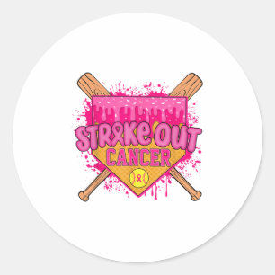 Breast Cancer Warrior Softball Tropfen Hom ausschl Runder Aufkleber