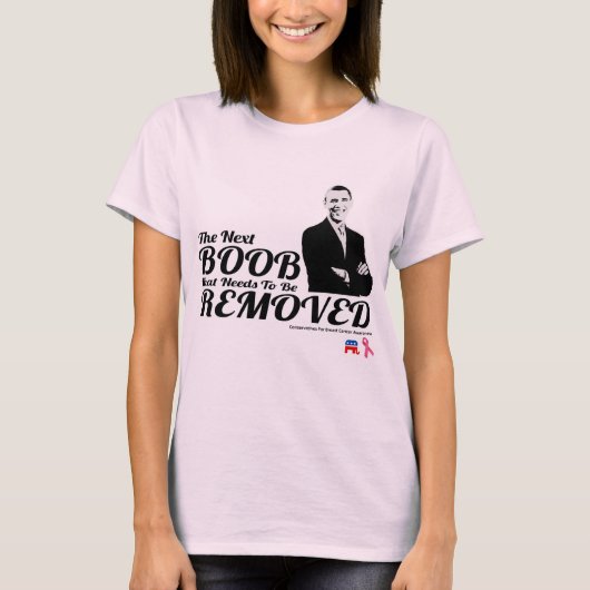 BREAST-KREBS-ANTIOBAMA-KONSERVATIVES BEWUSSTSEIN T-Shirt (Vorderseite)