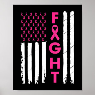 Breast Survivor American Flag Breast Cancer Awaren Poster