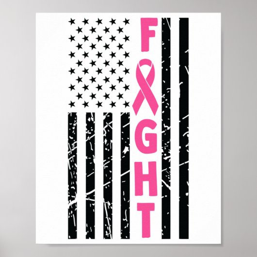 Breast Survivor American Flag Breast Cancer Awaren Poster (Vorne)