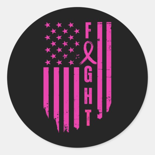 Breast Survivor American Flag Breast Cancer Awaren Runder Aufkleber (Vorderseite)