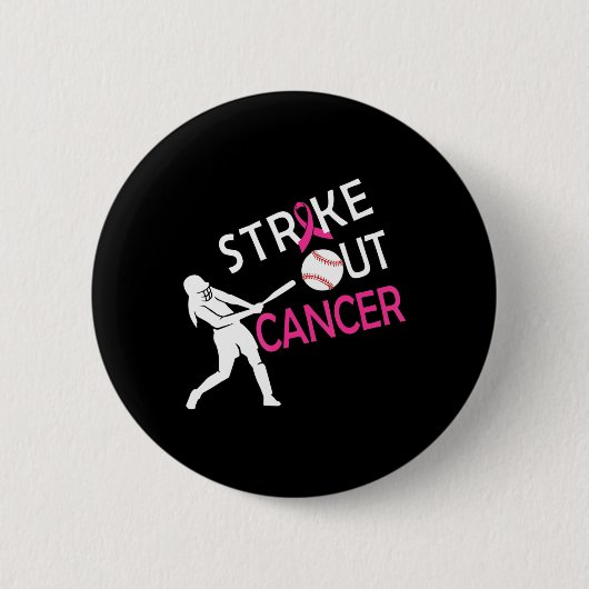 Breastkrebs-Baseball-Kampf Button (Vorderseite)