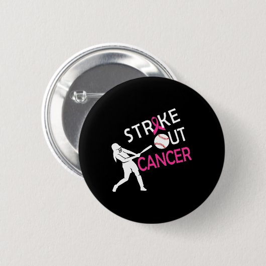 Breastkrebs-Baseball-Kampf Button (Vorne & Hinten)