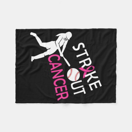 Breastkrebs-Baseball-Kampf Fleecedecke (Vorderseite (Horizontal))
