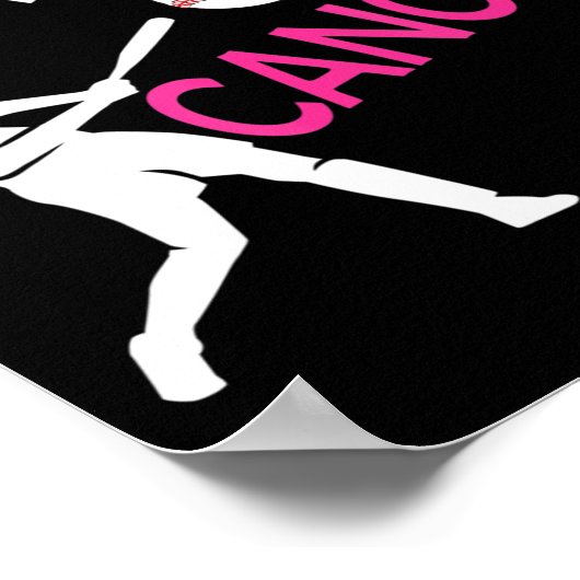 Breastkrebs-Baseball-Kampf Poster (Ecke)