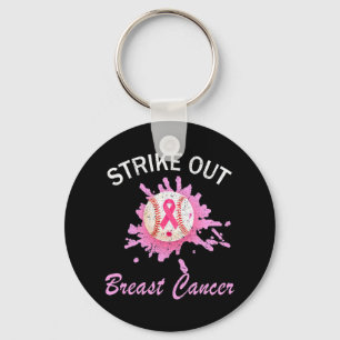 Breastkrebs-Bewusstsein abschaffen Baseball Pink R Schlüsselanhänger