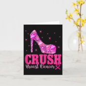 Breastkrebs-Bewusstsein - Rosa Heels Karte (Gelbe Blume)