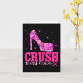 Breastkrebs-Bewusstsein - Rosa Heels Karte (Gelbe Blume)