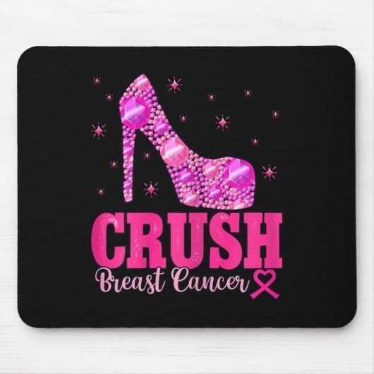 Breastkrebs-Bewusstsein - Rosa Heels Mousepad (Vorne)