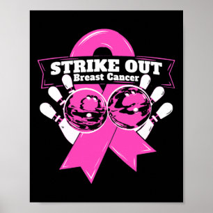 Breastkrebs-Bewusstseinsbildung für Bowling bekämp Poster