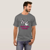 Breastkrebs-Bowling-Buttone entfernen Rosa Schleif T-Shirt (Vorne ganz)