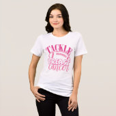 Breastkrebs-Fußball bekämpfen Modernes Rosa Tri-Blend Shirt (Vorderseite voll)