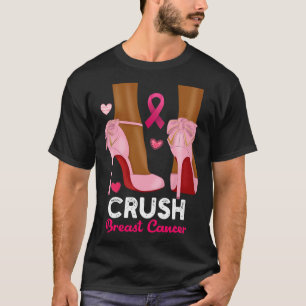 Breastkrebs im Oktober tragen wir rosa schwarz T-Shirt